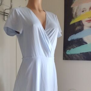 Babaton Light Blue Midi Dress